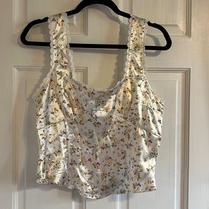 Floral satin corset top